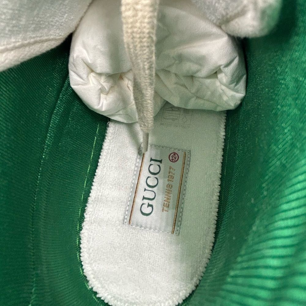 Men's Gucci tennis 1977 high top sneakers size 12.5 made in Italy - Picture 8 of 10